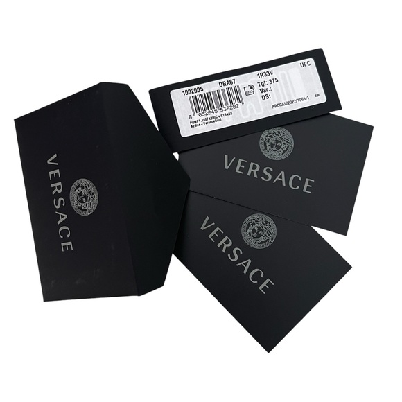 ❗️SOLD❗️NWT VERSACE AEVITAS D’ORSAY CRYSTAL AND MEDUSA CHARM SATIN PUMPS BOX - Picture 10 of 12